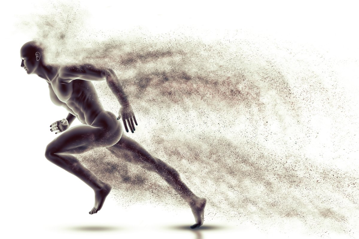 3d male figure sprinting with speed effect terepeuta